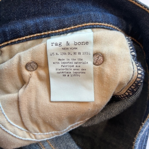 Rag & Bone‎ Skinny Dark Wash Raw Hem Distressed Jeans - Picture 8 of 8